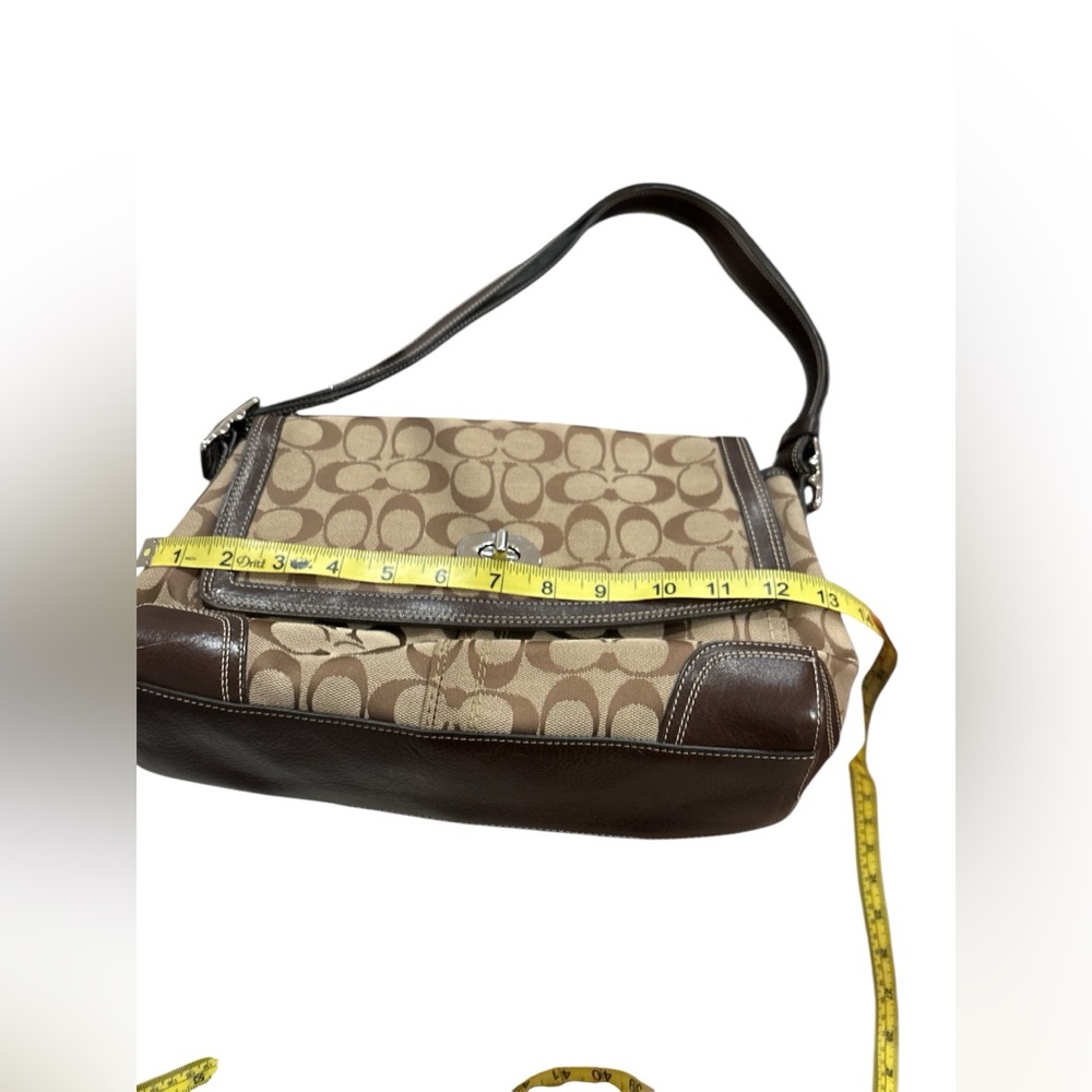 Coach Hampton turnlock Signature Canvas Flap Shoulder Bag Y2K - Picture 16 of 16